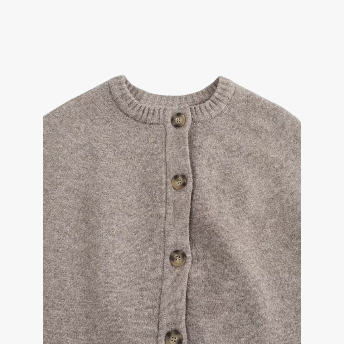 Cosy Knit Poncho Cardigan with Layered Ribbed Hem