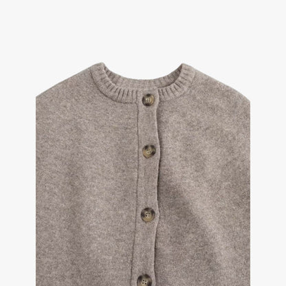 Cosy Knit Poncho Cardigan with Layered Ribbed Hem