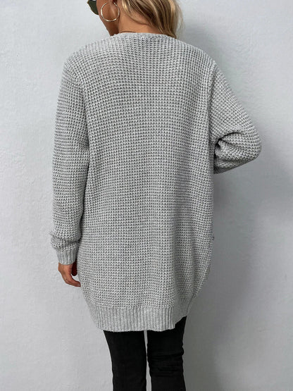 Cosy Open Front Knit Cardigan with Front Pockets