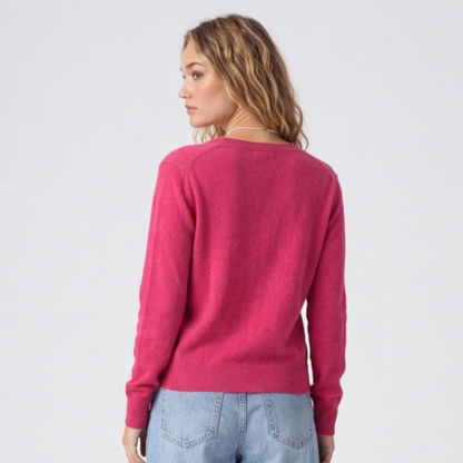 Soft Cardigan with V-Neckline and Button Front