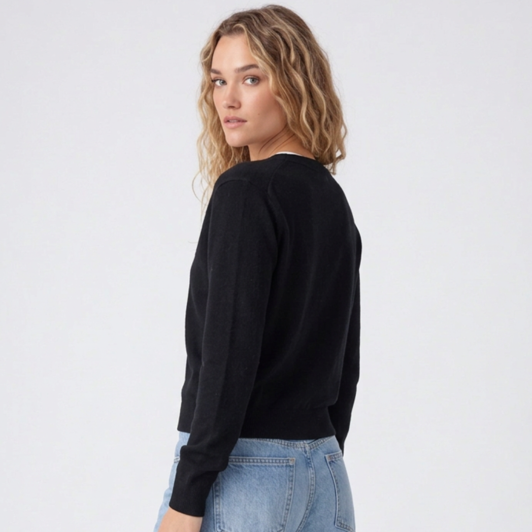 Soft Cardigan with V-Neckline and Button Front