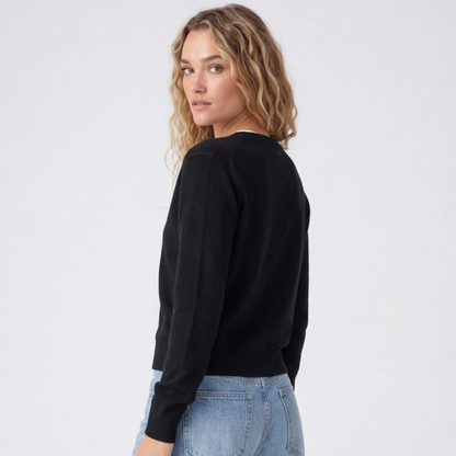 Soft Cardigan with V-Neckline and Button Front