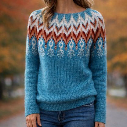 Heritage Fair Isle Crew Neck Jumper with Yoke Pattern