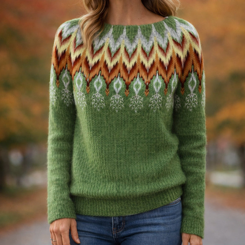 Heritage Fair Isle Crew Neck Jumper with Yoke Pattern