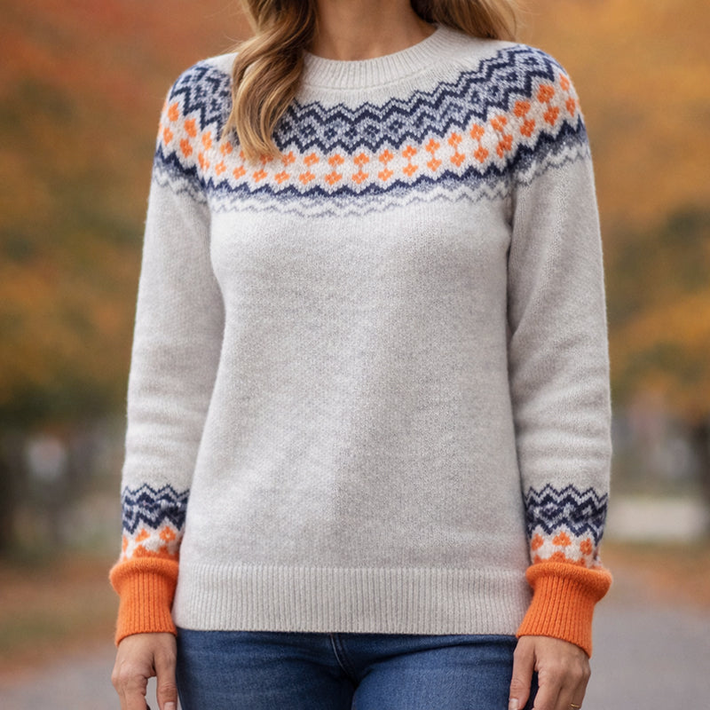 Heritage Fair Isle Crew Neck Jumper with Yoke Pattern
